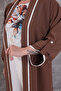 Plus Size Trendy and Stylish Two-Piece Set White Ribbed Tunic Floral Print Long Sleeve Women's Tunic - 3