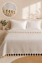 Cotton Multi-Purpose Pique 220X240 Double Bedspread Sofa Cover Tv Shawl with Tassels - 4