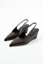Wedge Women's Pointed Toe Wedge Heeled Shoes Stylish Elegant Open Back Ankle Strap Casual Shoes