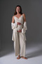 Linen Maternity Dressing Gown Bustier 3-Piece Pajama Set Bm-1772 - 2