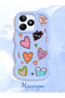 Realme C51 Compatible Case Camera Protector Blue Silicone Couple Phone Case Heart Pattern - 2