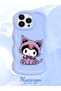 iPhone 13 Pro Max Compatible Case Camera Protector Blue Silicone Couple Phone Case Kuromi Pattern - 2