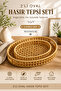 Set of 2 Oval Wicker Trays, Natural Rattan Look, Decorative Presentation and Serving Tray
