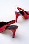 Zri̇n-1153 Exclusive Red Patent Leather Daily Open Back 9 cm Heeled Shoes - 5