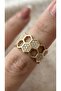 Honeycomb Design Zircon Stone Women's Ring Special Design Hexagonal Detailed Stylish and Modern Adjustable Ring Steel Look