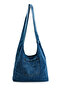 Single Pocket Denim Women's Crossbody Bag Roxy Navy Blue