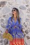 Blue-Orange Tassel Detail Dress - 2