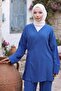 طقم كيمونو برباط جانبي نيلي HM2935 - 4