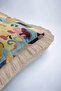 Abstract Floral Pastel Design Fringed Pillowcase - Artistic Yellow Cream Tassel Throw Pillow Cover - 8