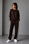 Women's Top and Bottom Set - Circular Necklace Striped Track Suit