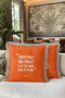 Written Motivational Fringed Pillowcase - Minimal Slogan Bohemian Orange Cream Tassel Throw Pillow Cover - 7