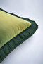Ombre Gradient Velvet Decorative Fringed Pillowcase-Bohemian Modern Yellow Black Tassel Throw Pillow Cover - 8