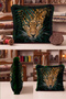 Exotic Leopard Safari Fringe Pillowcase - Wild Jungle Brown Green Tassel Throw Pillow Cover - 4