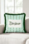 Botanical Vintage Bonjour Fringed Pillowcase - Romantic Spring Mint Green Tassel Throw Pillow Cover - 2