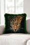 Exotic Leopard Safari Fringe Pillowcase - Wild Jungle Brown Green Tassel Throw Pillow Cover - 2