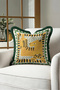 Ethnic Fringed Pillowcase with Exotic Tiger Figure - Safari Boho Green Black Tassel Throw Pillow Cover - 6