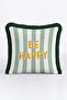 Striped Motto Elegant Fringed Pillowcase-Playful Summer Themed Boho Mint Black Tassel Throw Pillow Cover - 7