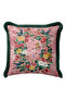 Spring Fringed Pillowcase with Floral Birds - Romantic Botanical Bohemian Green Gray Tassel Throw Pillow Cover - 6