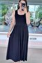 Square Collar Crystal Viscose Fabric Dress 6Y338 - 3