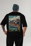 Porto Portugal Black Oversize Country City Back Printed Unisex T-Shirt 100% Cotton Premium - 2