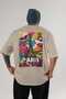 Paris France 4 Beige Oversize Country City Back Printed Unisex T-Shirt 100% Cotton Premium - 2