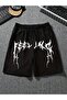 Unisex Oversize Relaxed Fit High Waist Special Design Printed Summer Shorts
