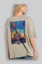 Taj Mahal India Beige Oversize Country City Back Printed Unisex T-Shirt 100% Cotton Premium - 3