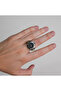 Mini Finger Ring Watch – Quartz Analog Metal Band Unisex (Black & White Dial) - 4