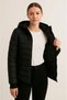 Inflatable Hooded Zippered Jacket Water Repellent Quilted Lining Fabric Pocket Winter Comfortable Fit - Black - 4