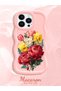 iPhone 13 Pro Max Compatible Case Camera Protector Pink Silicone Couple Phone Case Floral Pattern - 2