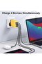 شاحن سفر USB-C سريع بقوة 120 واط مع 4 منافذ PD QC مدمج مع كابل 1 متر - 4