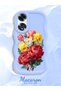 Oppo A60 Compatible Case Camera Protector Blue Silicone Couple Phone Case Floral Pattern - 2