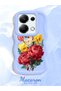 Redmi Note 13 Pro 4g Compatible Case Camera Protector Blue Silicone Couple Phone Case Floral Pattern - 2