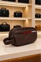 Ar-01 Men's Black Water Resistant Faux Vegan Leather Shaving Care Travel Handbag Portfolio/Clutch Kah - 5