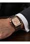 Men's Wristwatch with Bracelet Gift Steel Band Blue Dial Calendar Analog Quartz Square Case Classic S - 2