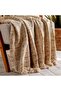 Resort Grid Hand Woven Soft Fringed Throw 125x150cm -Natural - 2