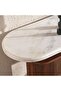 DRITON CONSOLE TABLE WITH MIRROR MARBLE - WHITE & LIGHT BROWN - 3