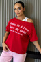 Red Women's Athlete Combination Printed T-Shirt
