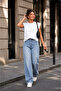 Women's Black Padded Basic T-Shirt Premium Cotton Crew Neck Casual Daily Stylish Blouse White - 8