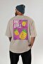 Ananas Oversize Back Printed Beige T-Shirt Unisex 100% Cotton Premium Design Streetwear - 4