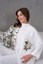 Women's Floral Embroidered Kimono Top and Bottom Set - 6