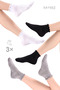 Bamboo Women's Black-White-Grey Colored Assortment Ruffled Booties Seamless Premium Socks 3-Pack