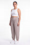 Women's Stone Summer Pants with Elastic Waist and Cuffs and Stone Detailing - 2