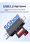 قارئ بطاقات USB 3.2 متعدد الوظائف من النوع C باللون الرمادي الداكن، مناسب لقراءة بطاقات SD وTF. - 6