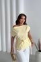 Women's Asymmetrical Cut Modal Fabric Blouse with Buckle Detail and Belt - 3