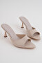Crinkled Patent Leather High Heel Slippers