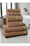 - 6 Pcs Towel Set, Delic, 100% Cotton, 550 GSM, Brown, 2pcs Bath Towel 70cmx140cm, 2 Pcs Hand Towel 50cmx90cm, 2Pcs Face Towel 33cmx33cm, Ultra Soft and Absorbent, Quick Drying - - 5