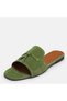 Large Size Women's Genuine Suede Leather Slippers 41-42-43-44-Green Suede - 5