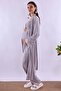 Adjustable Waist Elastic Long Robe Maternity Pajama Set Effortt - Gray - 4