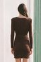 Women's Degaje Collar Gathered Mini Dress - Bitter Brown - 2